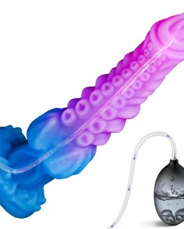 9.7″ Squirting Tentacle Dildo, Fantasy Monster Dragon Dildo with Knot, Soft Silicone Ejaculating Toy with Strong Suction Cup, Adult Pleasure Sex Toy for Women Men