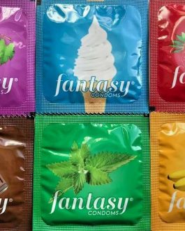 Fantasy Flavored Condoms Pack 48 Condoms : Variety of Flavors Such As Vanilla, Strawberry, Mint, Grape, Chocolate, and Banana. [The Random Fun That You Will Not Know Until You Have Used.]