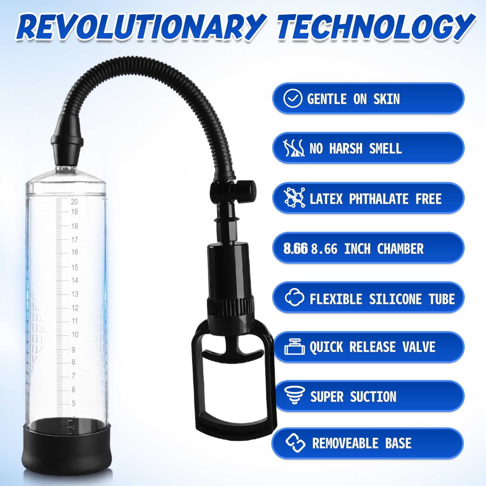 Penis Pump Sex Toys for Men,Baotsuri Manual Penis Enlarger Enlargement Extend Pump Air Pressure Device for Men Stronger Bigger Erections with 1 Triangular Penis Ring and 1 Large Silicone Penis Sleeve