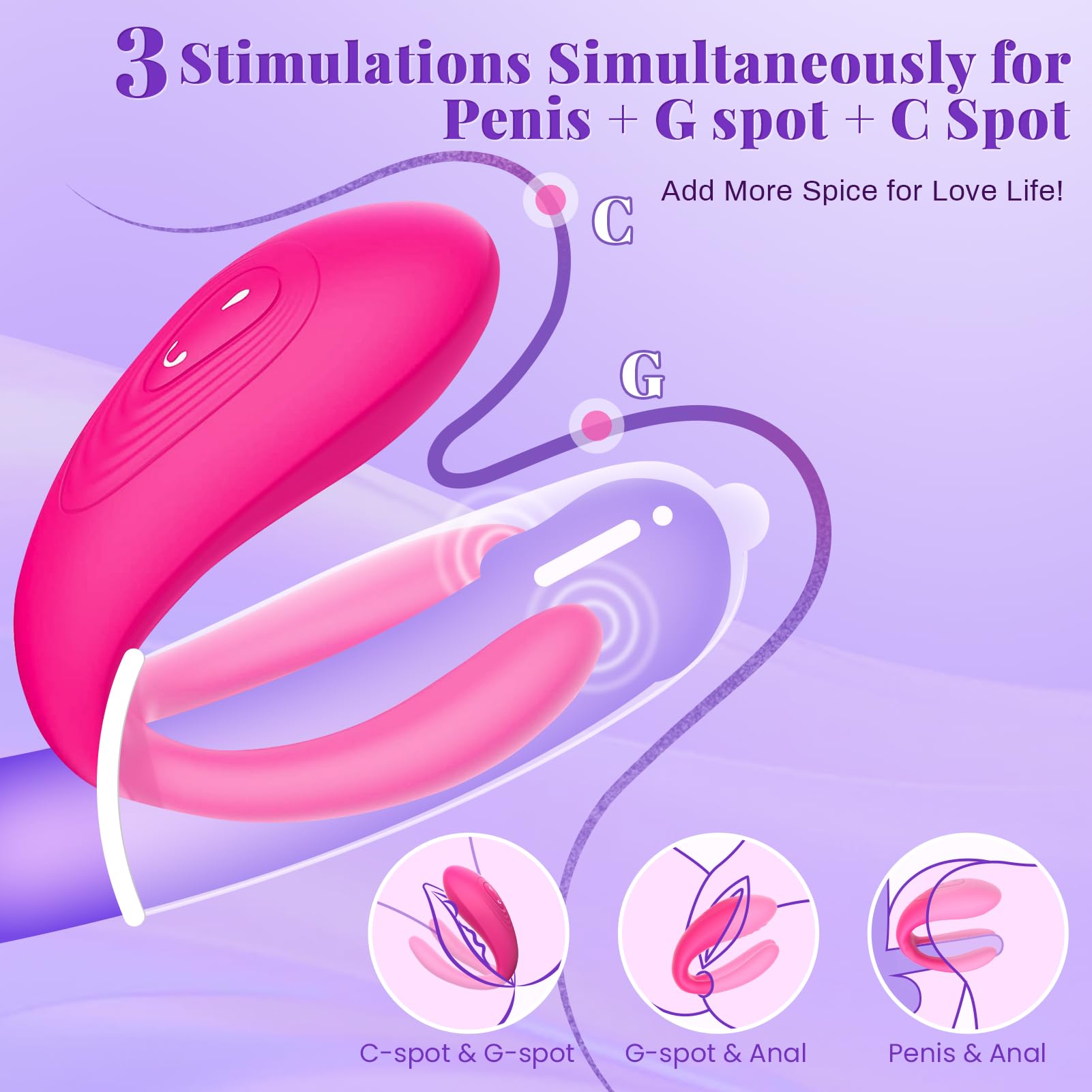 Wearable Remote Control Vibrator - BIG SHOCKED Adult Sex Toys for Women Couples Female Sex Toy G Spot Vibrators Clitoral Penis Vibrator with 10 Powerful Vibrating Double-Ended Dildos Vibrating Panties