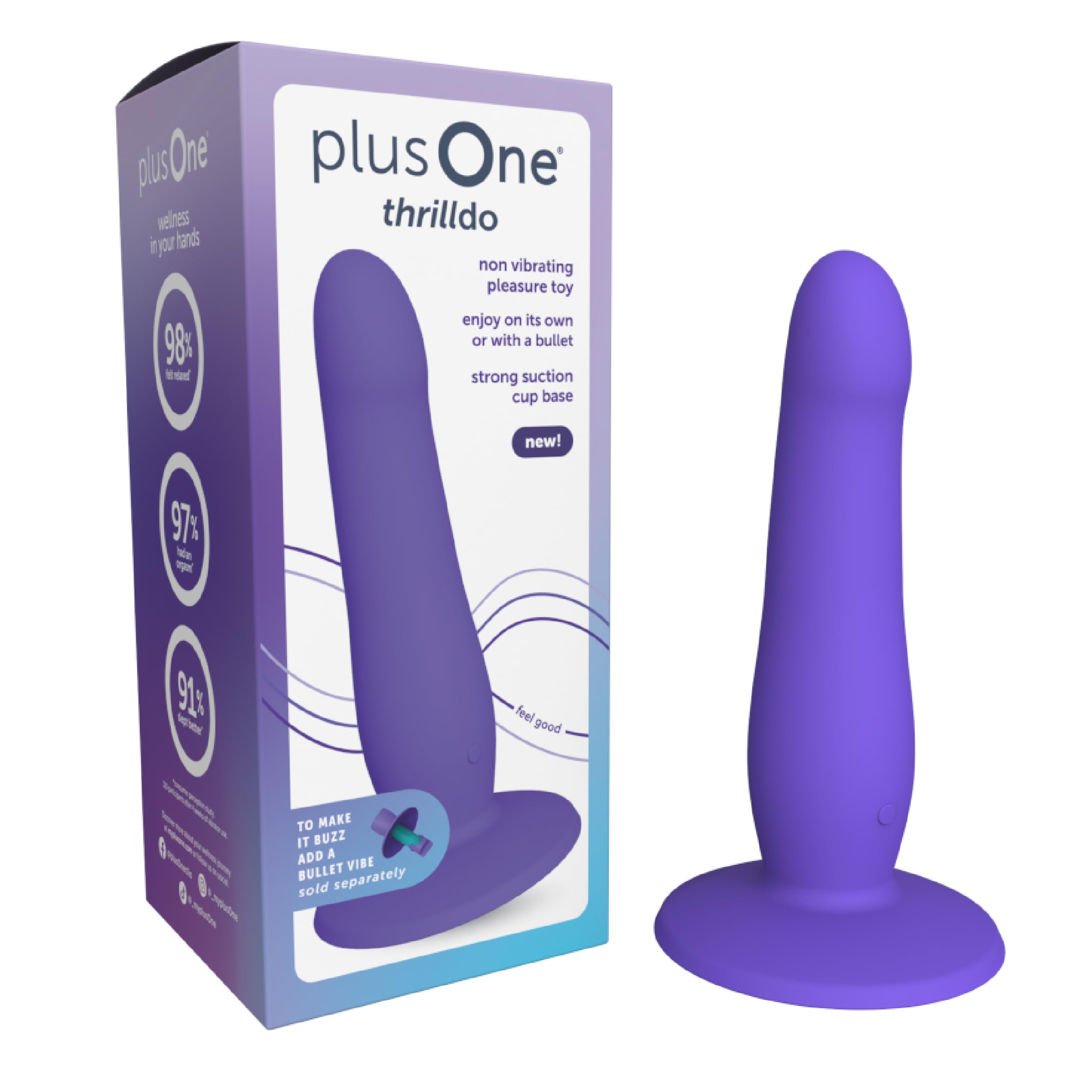 plusOne thrilldo Silicone Internal Dildo – Beginner-Friendly Curved Shape
