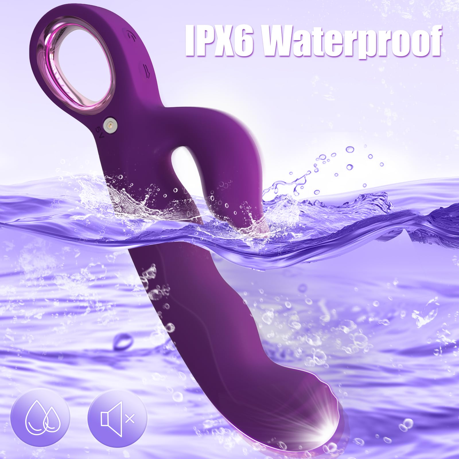 Thrusting Vibrator for Women, 3 in 1 Adult Sex Toys with G Spot Rabbit Vibrator and Clitoral Stimulator, 7 Thrusting & 7 Vibrating Modes, 8.3 Inch Waterproof Silicone Dildo for Women Couples