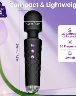 TouchReal Wand Massager – Small Vibrator 10-Speed Rechargeable Vibrator with Flexible Head, Fast Charging, Quiet & Waterproof, APP Control Sex Toys for Women