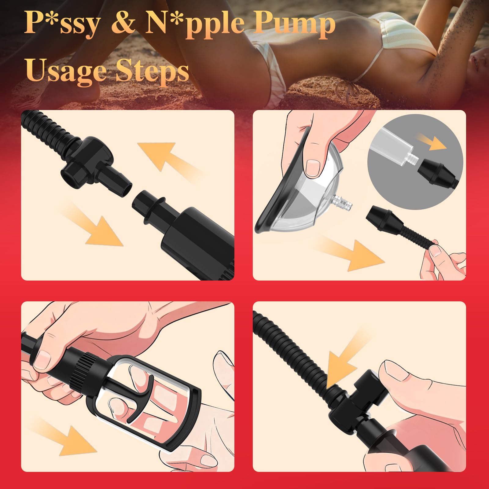 XIABALE Penis Vacuum Pump Pussy Pump Set,Manual Penis Enlarger Enlargement Extend Pump Air Pressure Device, Clitoral Pump Vagina Pumps Sexual Pleasure Suckers Tools for Couples