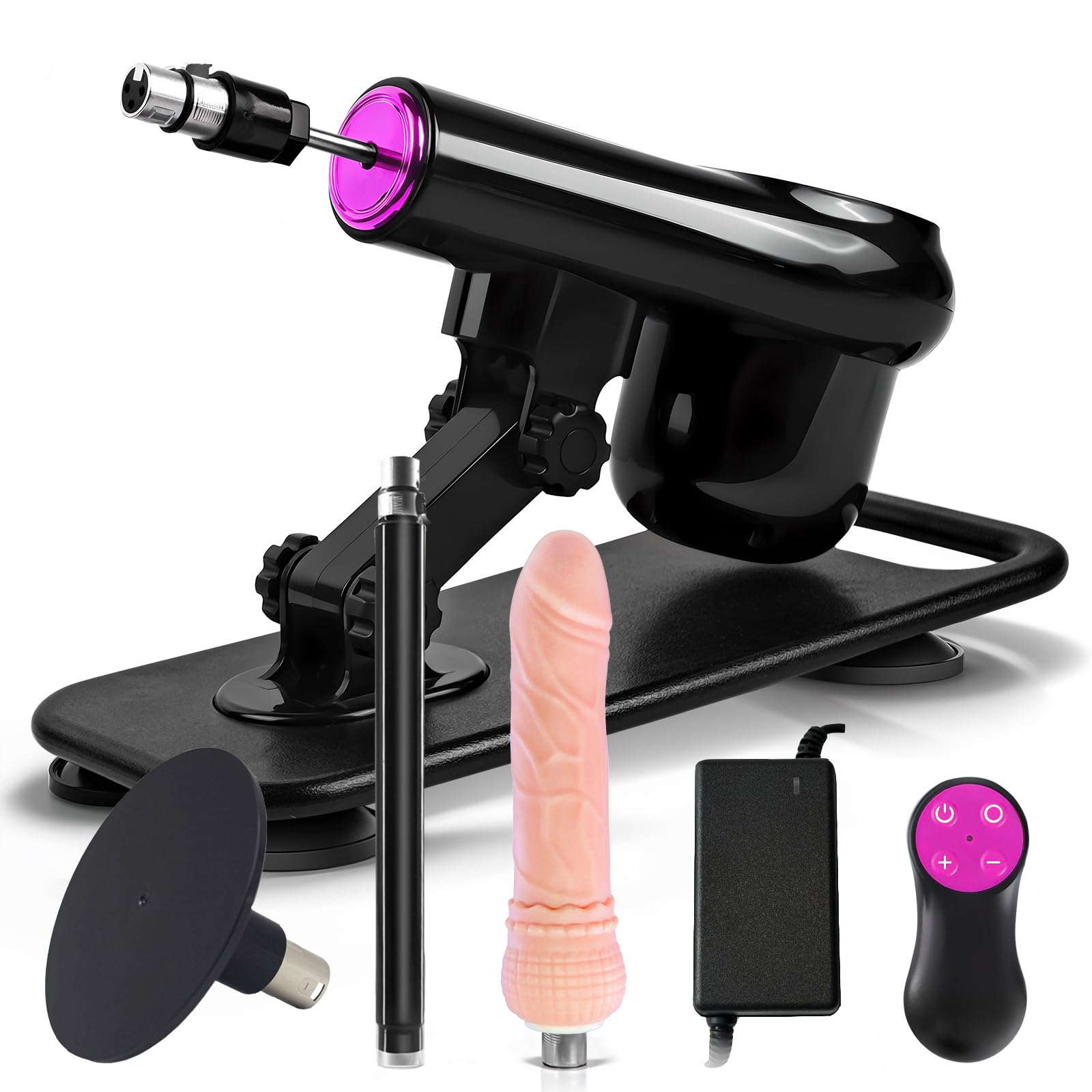 Sex Machine Thrusting Dildo Machine with Suction Cup Adapter, 3XLR Connector Fuck Machine with Remote Control, Dildo Machine Adjustable Angle Hands-Free Adult Sex Toy