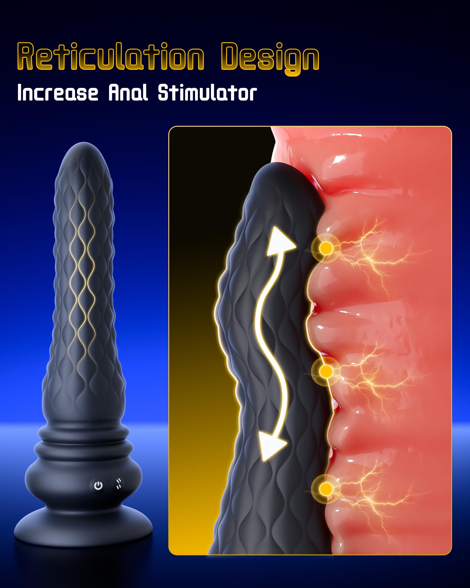 Beisar 3 in 1 Prostate Massager Anal Vibrator - Powered Vibrating Butt Plug Male Sex Toys for Men with 9 Wave Wriggling Modes, Anal Dildo Plug Adult G, P-Spot Vibrator Remote Control Fetish Jewelry
