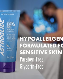 Astroglide Water-Based Lube (3oz), Ultra Gentle Gel Personal Lubricant, Hypoallergenic with No Parabens or Glycerin, Lube for Men, Women, and Couples