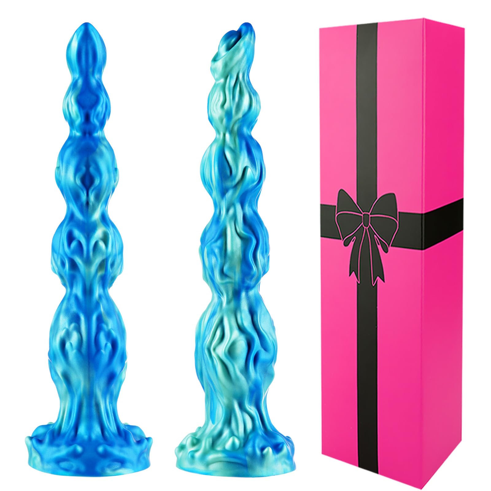 8 Inch Beginner Slim Small Knot Dildo with Suction Cup, 7" Soft Fantasy Monster Dragon Cute G-spot Dildo with 4 Dog Knots, Silicone Realistic Anal Dildos Alien Penis Adult Sex Toys for Men Gay Women