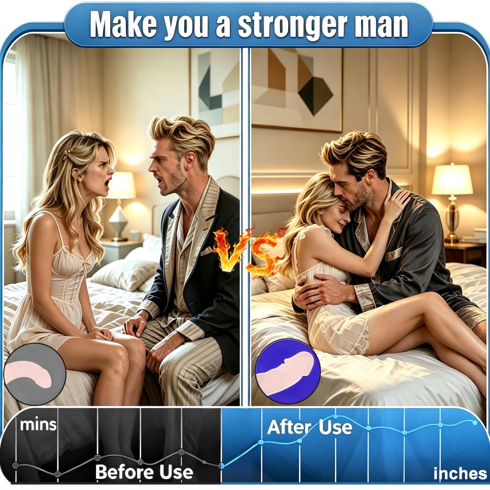 7 PCS Penis Ring Set for Men Silicone Cock Rings & Penis Sleeve for Erection Enhancing Soft Stretchy Male Sex Toys, Adult Toys for Couples Pleasure (Black&Blue)