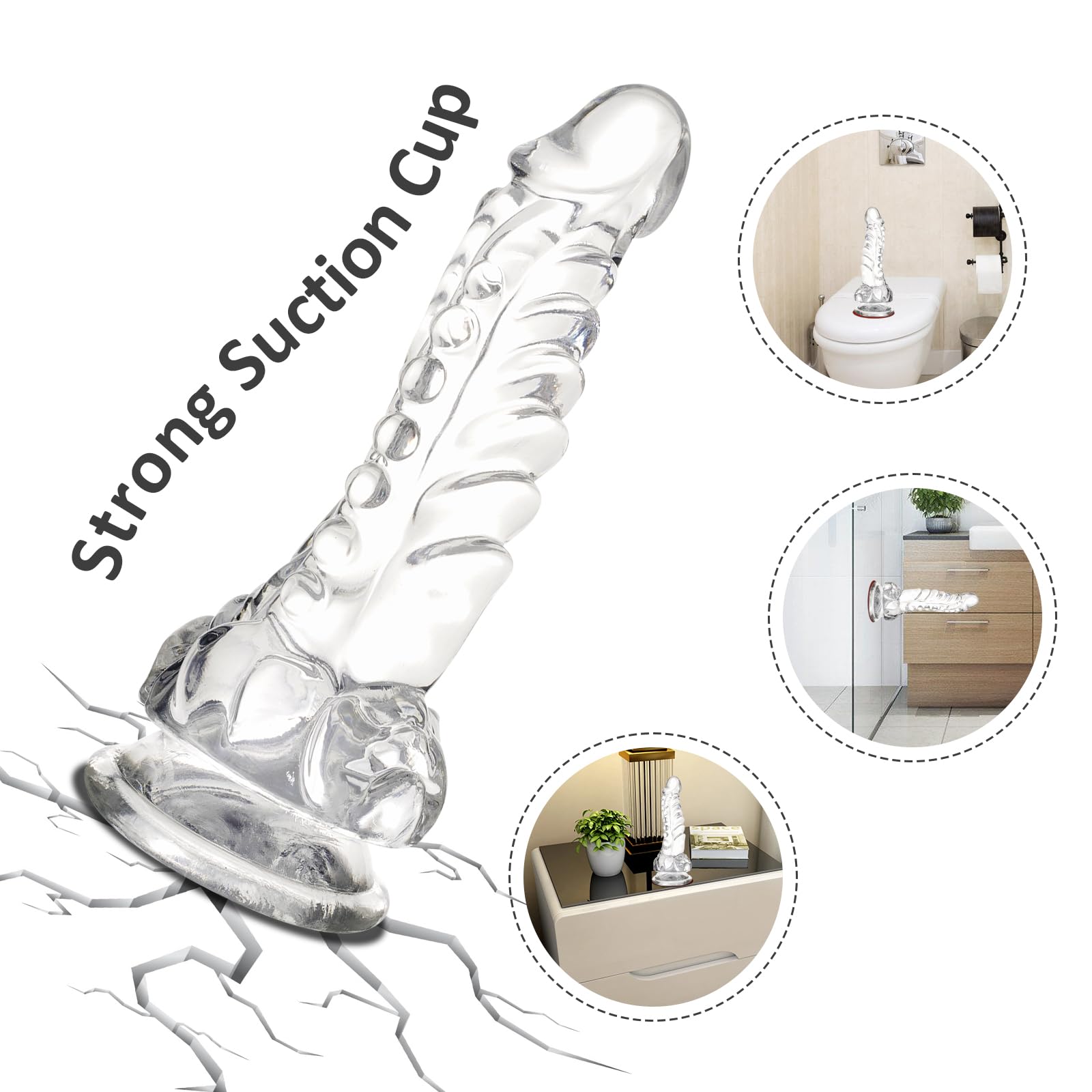 Wdrssfys Dragon Dildo,6.7 Inch Clear Dildo with Suction Cup for Hand-Free Play,Fantasy Dildo Adult Toys for Beginner Women and Couple