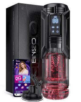 EINSEO Sex Toys for Men Penis Pump – AI Sync Waterproof Male Masturbator Stroker with 7 Sucking Thrusting Rotating & 7 Licking Modes, Adult Toys Pocket Pussy Mens Sex Toy Blowjob Sex Machine Bath Item