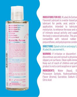 LUBELIFE Water-Based Cotton Candy Flavored Lubricant, Personal Lube for Men, Women and Couples, Made Without Added Sugar, 8 Fl Oz