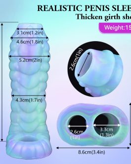 Dragon Penis Sleeve Enlargers Sex Toy for Men, Luminous Silicone Dildo Sleeve Male Penis Girth Extender with Cock Ring, Reusable Penis Enlargement Male Adult Sex Toys for Couples Play