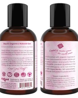 Sliquid Organics Water-Based Lube – Aloe Vera Leaf Infused with Organic Oils & Botanicals, Natural Lubricating Gel for Women/Men/Couples, Unscented, 4.2 Fl Oz