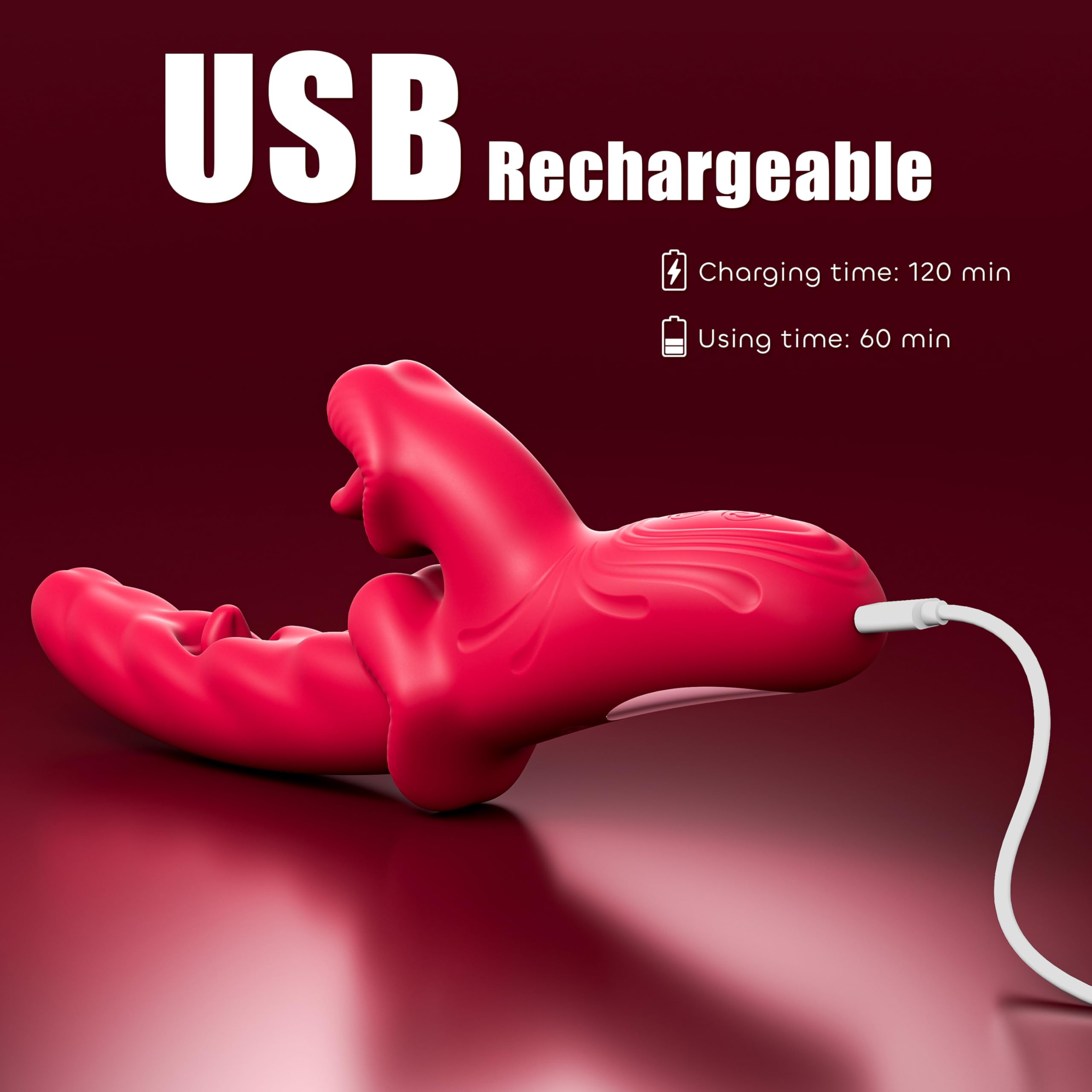 Tongue Vibrator Sex Toys for Women, 3 in 1 Dildo Adult Toy with 10 Licking & Swinging and Vibrating Modes, Realistic Dildos Clit G Spot Vibrator Nipple Anal Toys for Couples Games