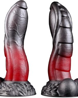 8” Fantasy Dragon Dildo with Balls, Monster Dildo Huge Thick Horse Dildo | Silicone Creature Dildos with Suction Cup, Giant Alien Cock Girthy Ribbed Anal Toy, Curved Sex Toys for Man Women Couple