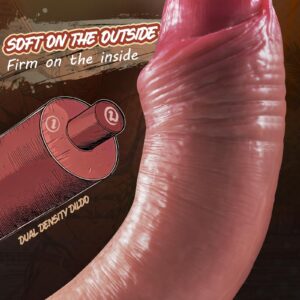 Dildo with Dual-Layer Silicone – 7.8 inch Dildos Womens Sex Toy with Strong Suction Cup, Thick Soft Liquid Silicone Lifelike Penis for G spot & Anal Play, Hands-Free Adult Sex Toy for Women