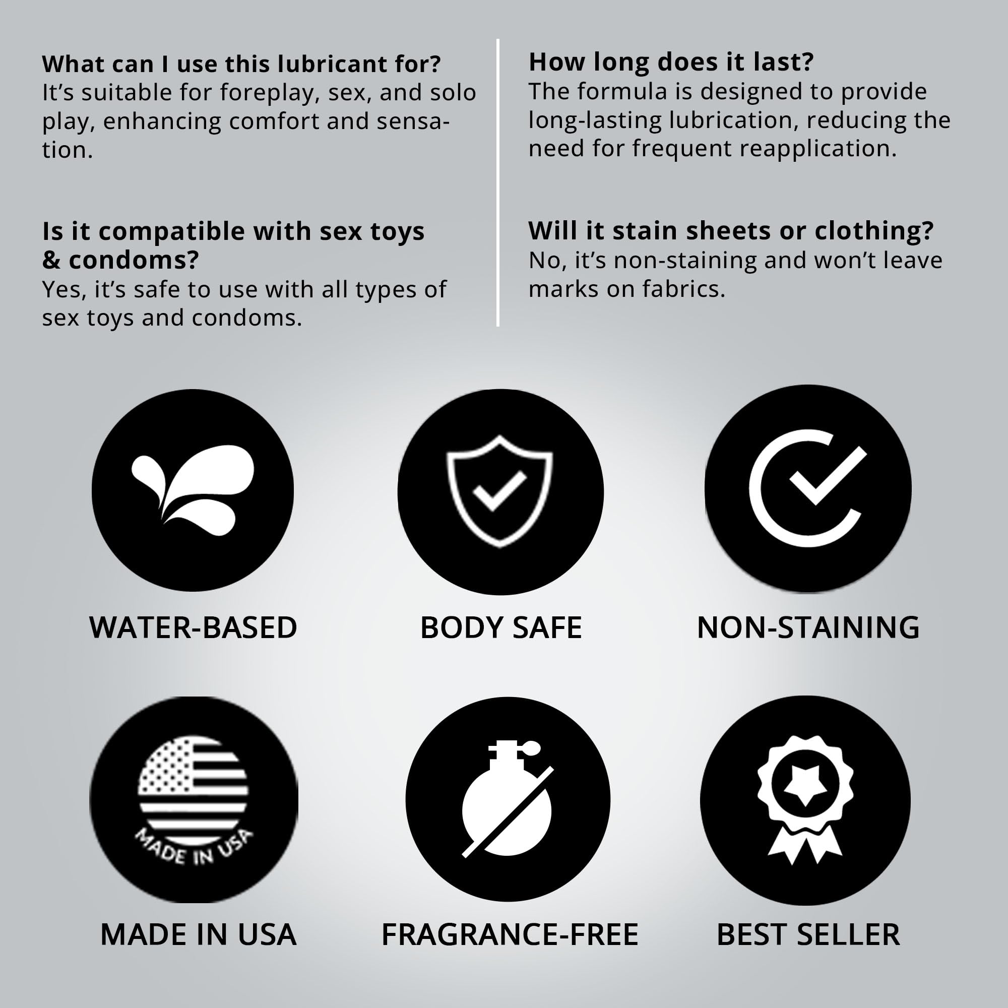 Adam & Eve Water Based Lube, Personal Lubricant, Long Lasting Non Sticky Non Staining Lube for Men, Gifts for Women and Couples, Lubricants for Privacy and Toys, Easy Clean Up, 4 oz (Unflavored)