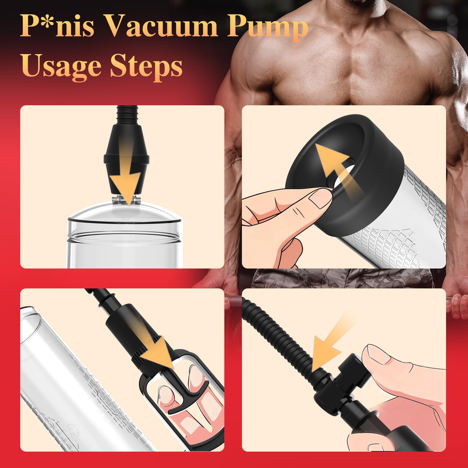 XIABALE Penis Vacuum Pump Pussy Pump Set,Manual Penis Enlarger Enlargement Extend Pump Air Pressure Device, Clitoral Pump Vagina Pumps Sexual Pleasure Suckers Tools for Couples