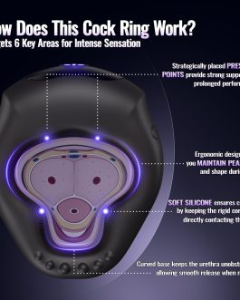 Vibrating Cock Ring Ergonomic Contour, 10 Vibrations Sex Toys for Men Silicone Penis Ring Secure Wrap-Around Design for Male Erection, APP Control Male Sex Toy for Adult Couples Pleasure Chastity Cage