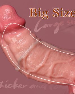 2.28” Diameter Large Realistic Penis Sleeve,Reusable Penis Sleeve with Cock Ring Silicone Penis Enlarger Sleeve,Male Penis Sheath Adult Sex Toy for Men(XL)