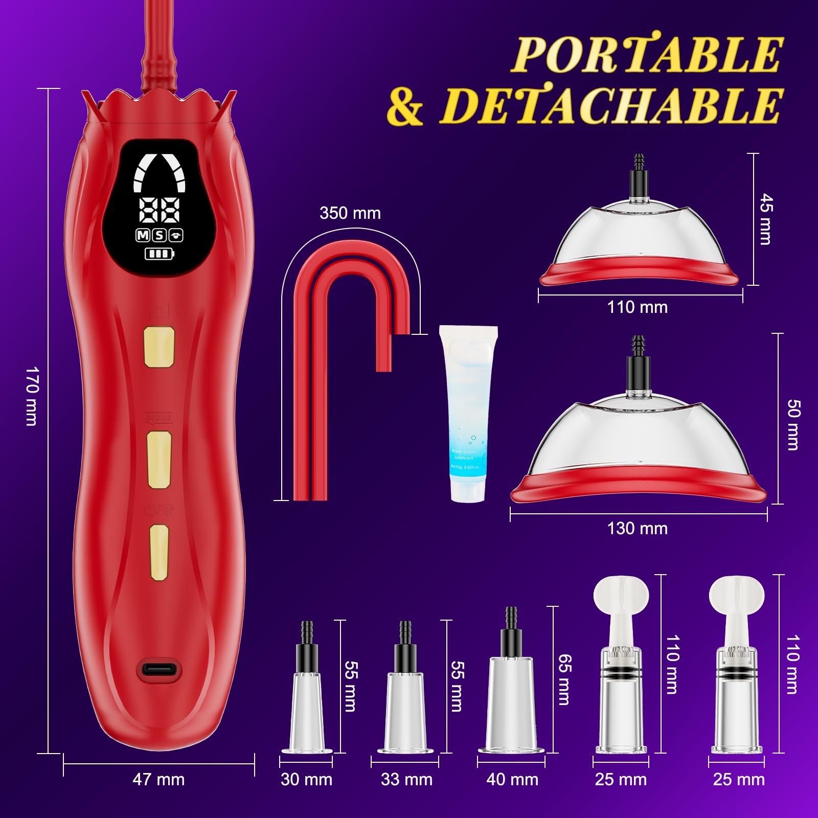 Pussy Pump Electric Rose Clitoral Pump - Vagina BDSM Nipple Sucking Toy for Women, 3 Suction Levels & 3 Modes Adult Sex Toys Pumps Enlargers, 2 Clit & 5 Nipple Suckers, Rose Toys Kit for Female Couple