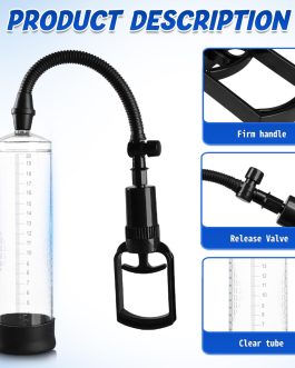 Penis Pump Sex Toys for Men,Baotsuri Manual Penis Enlarger Enlargement Extend Pump Air Pressure Device for Men Stronger Bigger Erections with 1 Triangular Penis Ring and 1 Large Silicone Penis Sleeve