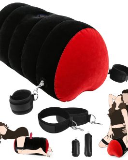 Sex Position Pillow for Couples Adult Toys, Inflatable Sex Cushion with BDSM Bondage Adjustable Restraints Wrist & Thigh Cuffs, Enhanced Bedroom Play for Couples, Solo and Beginners