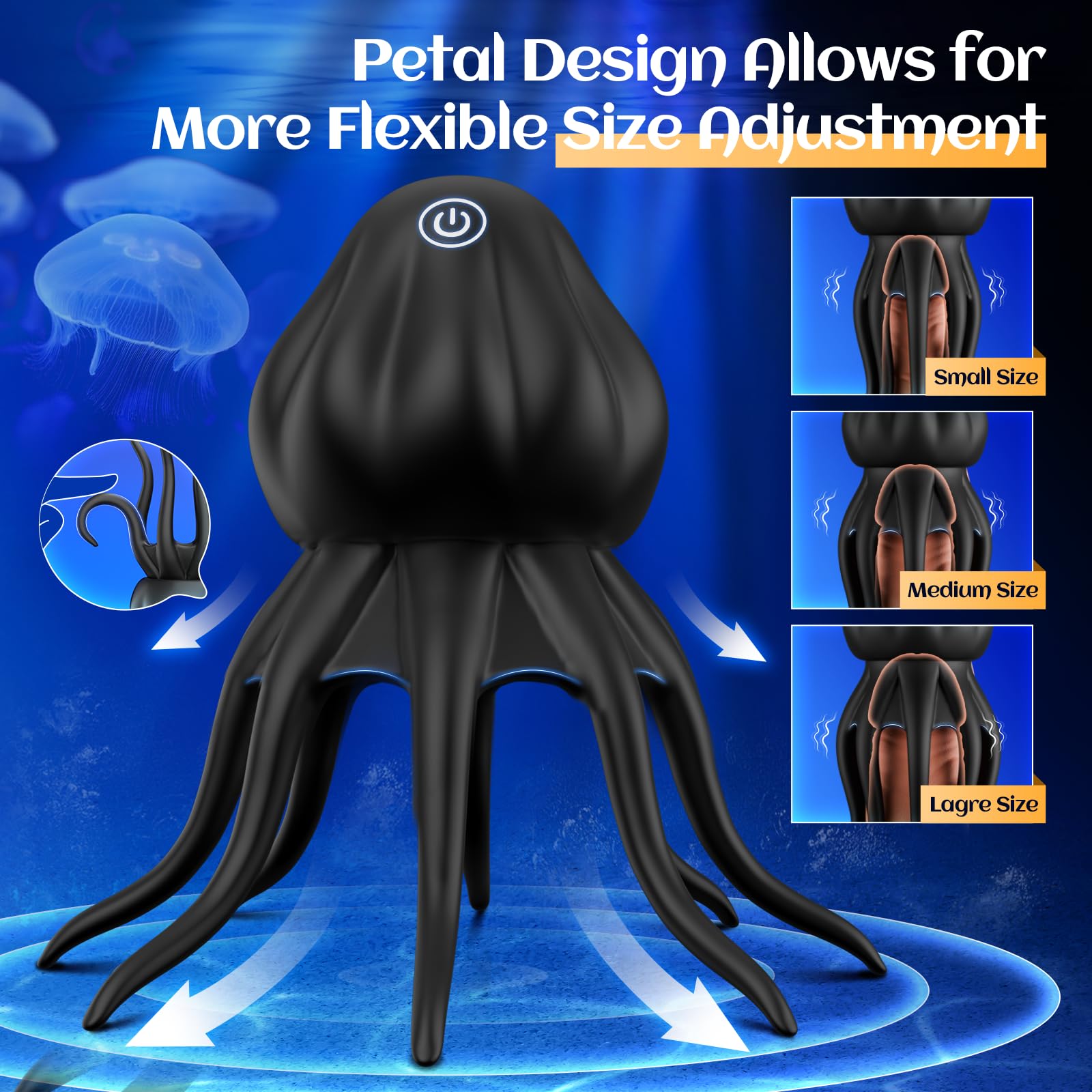 EINSEO Sex Toys for Men Penis Vibrator - Upgraded Larger Male Masturbator Sex Toy with 10 Powerful Vibrating for Clit Nipple Stimulation, 8-Tentacle Full Wrapping Adult Mens Sex Toys for Gay Female