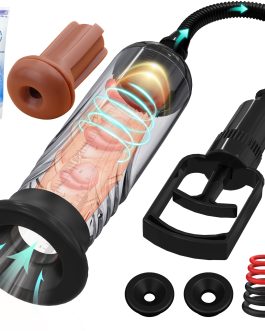 Penis Vacuum Pump, Manual Penis Enlarger Enlargement Extend Pump Air Pressure Device, Adult Male Sex Toys for Men Stronger Bigger Erections with Pocket Pussy & 3pcs Suction Sleeves