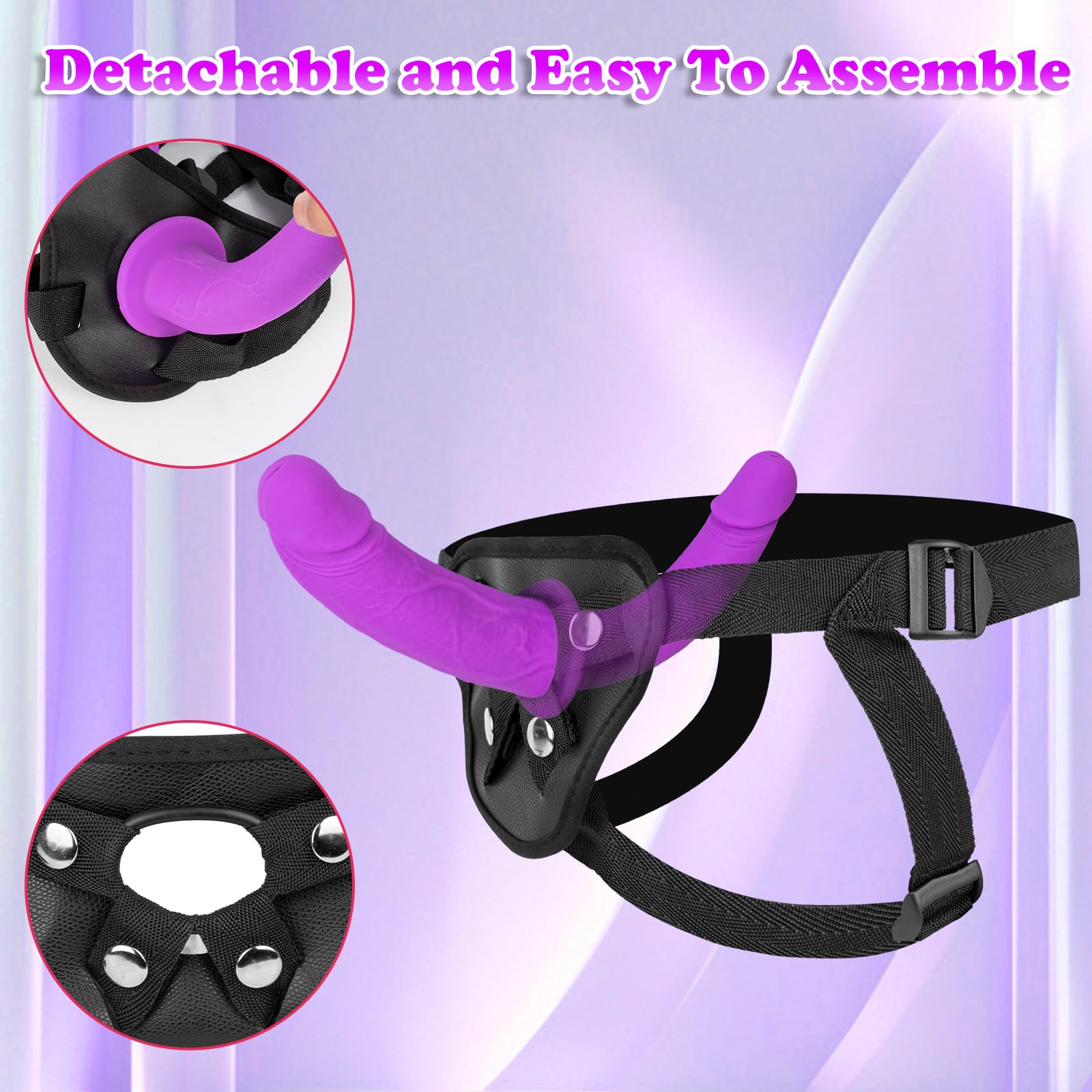 Strap On Dildo Womens Sex Toys - Double Ended Dildo Silicone Fantasy Long Dildos Hands Free Masturbators, Strap On Harness Big Anal Dildos Female Sex Toys Adult Toys for Women Lesbian