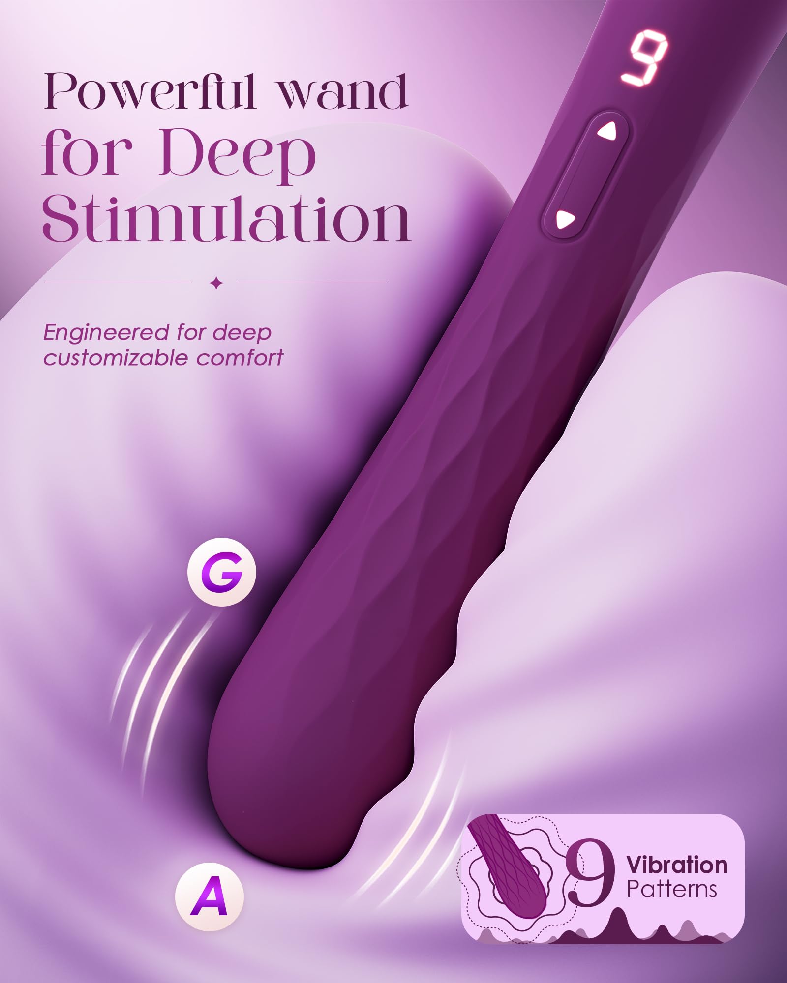 MOOLIGIRL Vibrator Wand Dual-Ended Dildo, APP Controlled Women Sex Toys with 9 + 9 Vibration Modes, Powerful and Quiet, IPX7 Waterproof Rechargeable G Spot Vibrators for Solo & Couple Play
