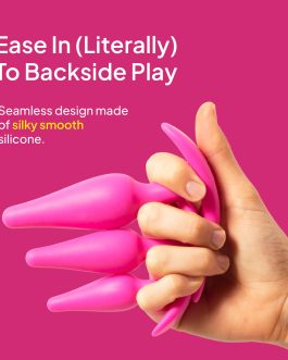 Hello Cake Tush Pops – Butt Plug Training Set – 3 Sizes for All Levels of Anal Play – Tapered Tip with Flared T-Base – Body-Safe Silicone, Adult Sex Toy For Men, Women and Couples