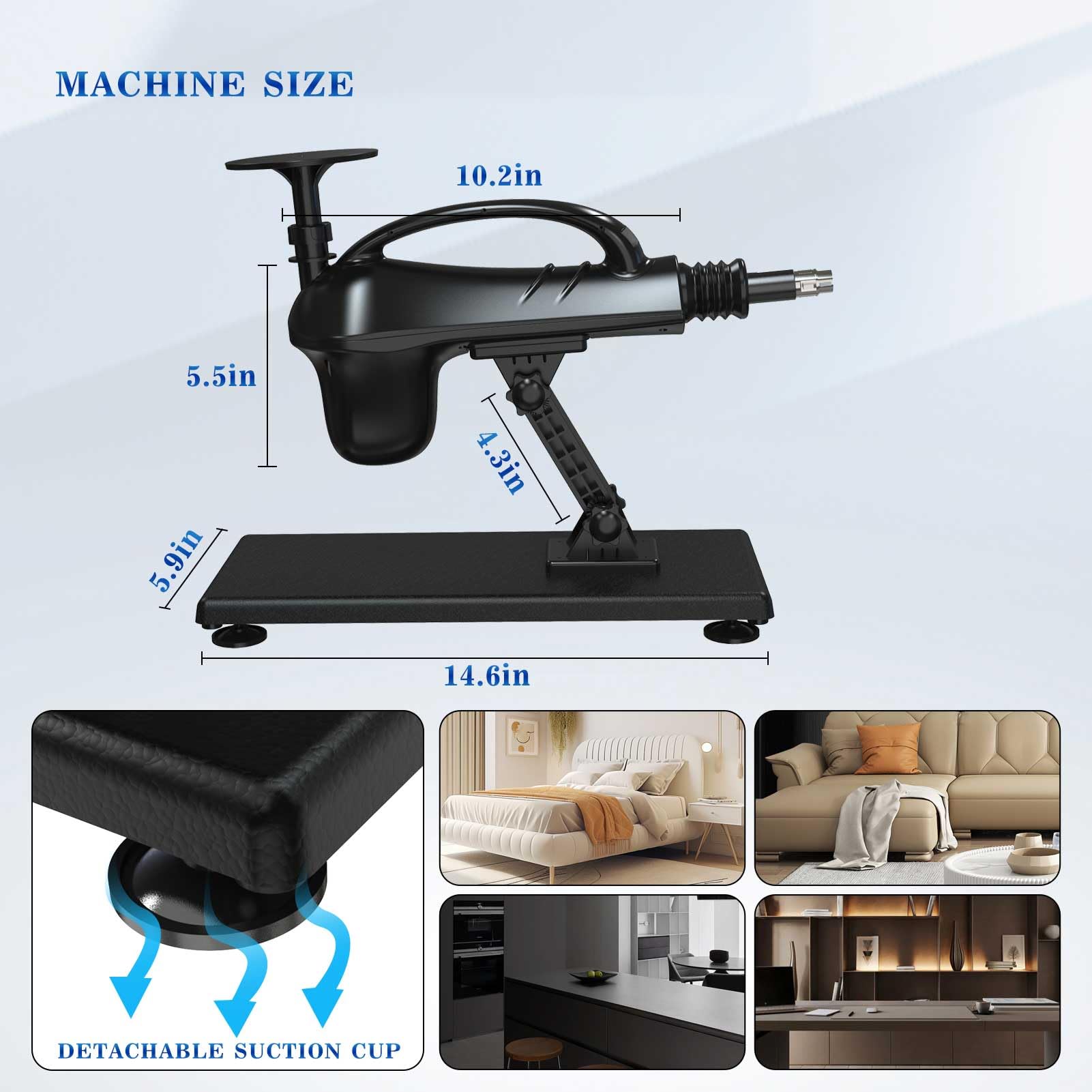 Amausen Sex Machine Thrusting Dildo Machine, 2 Pcs Small Size Smooth White Dildos, Sex Toys Suitable for Men, Women and Couples, Adult Toys with 3XLR Connector, Anal Toys
