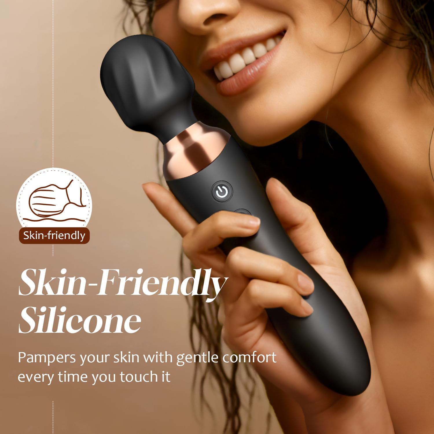 MOOLIGIRL Vibrator Wand Dual-Ended Dildo, 24 Vibration Patterns, Adult Women G Spot Sex Toy, Powerful Quiet Motor, Cordless & Waterproof Massager Solo & Couple Clitoral Nipple Toys - Black