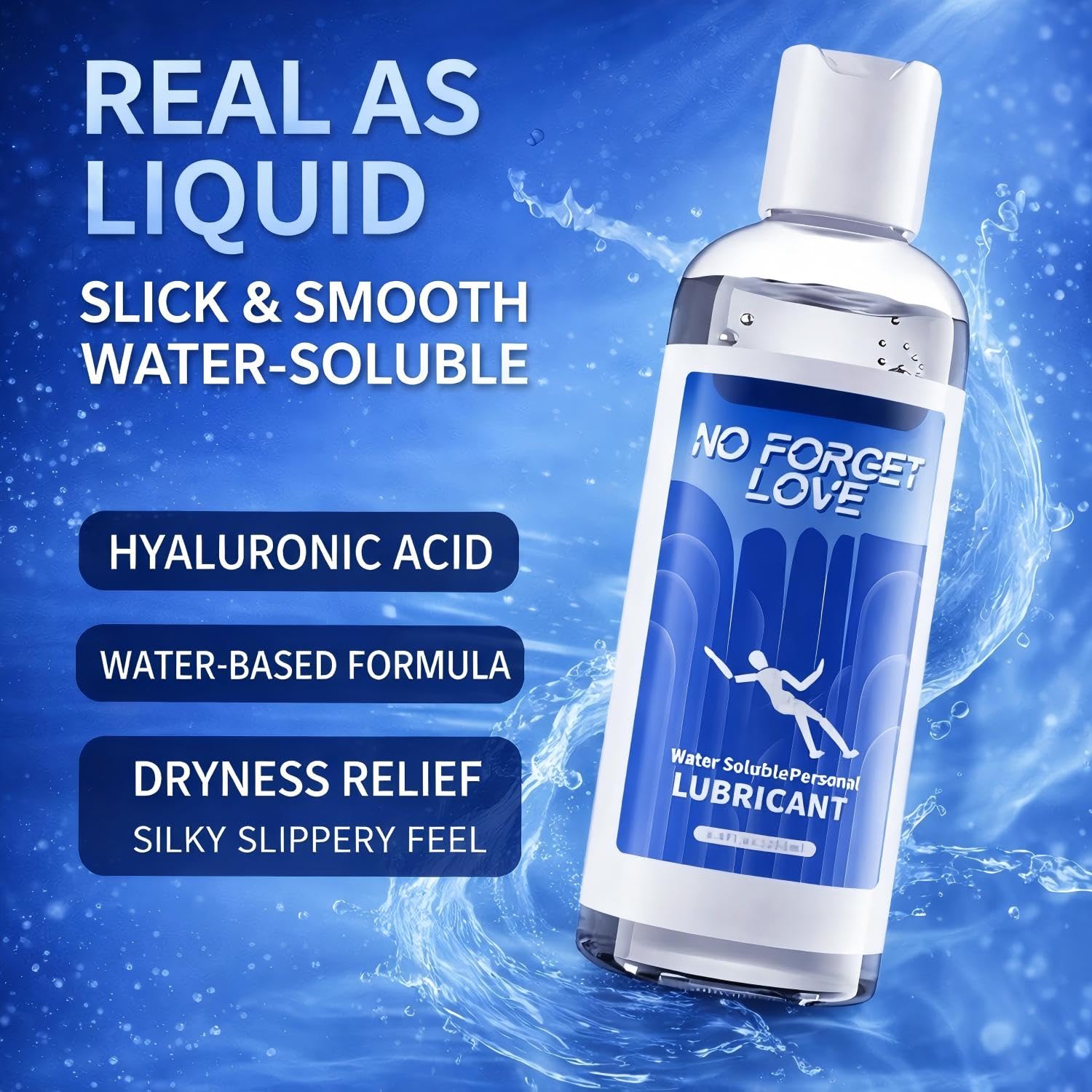 Water-Based Personal Lubricant for Men & Women | Smooth, Long-Lasting & Non-Sticky Intimate Gel | Condom Safe, Toy Compatible, Easy to Clean, Gentle & Moisturizing Formula for Sensitive Skin & Couples