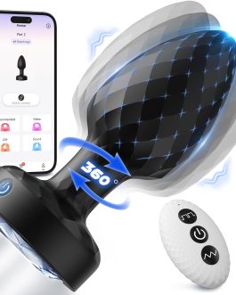 360° Tornado Swiveling Light Up Butt Plug – Powerful Vibrating Butt Plug Woman Adult Sex Toys App Remote Control with 8 Vibration Modes, Led Anal Butt Plug Couple Sex Toy for Female Women Couples