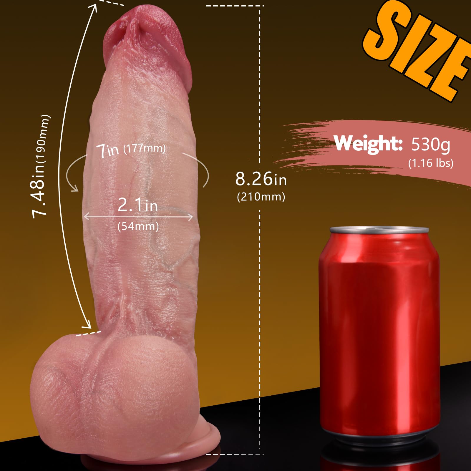7 Inch Girth Huge Thick Dildo, Dual Density Silicone Dildos with Strong Suction Cup, G-spot Realistic Dildo Anal Sex Toys for Men and Women