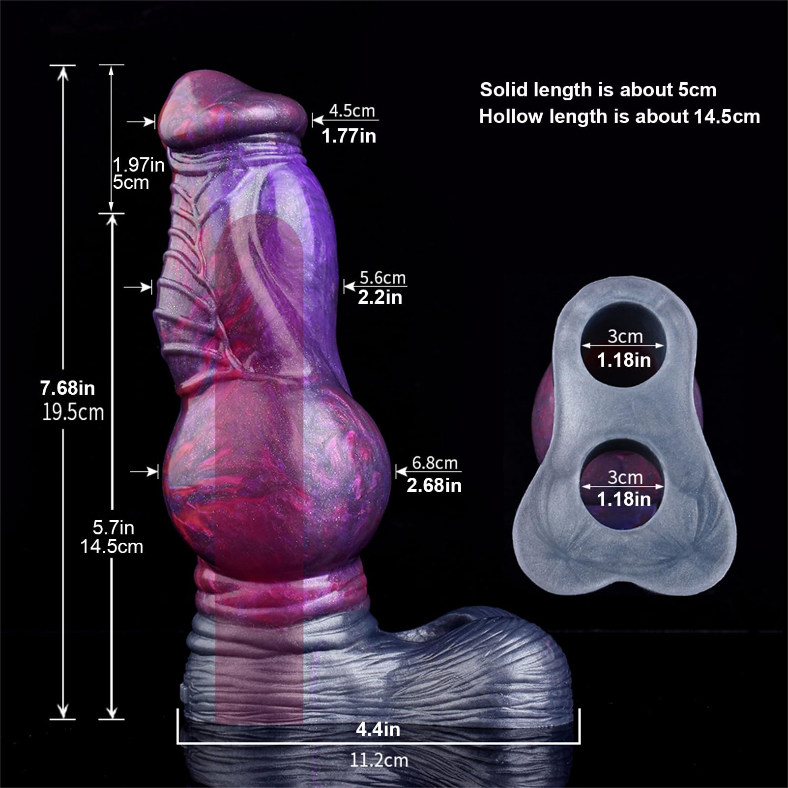 ZEEHUU Monster Penis Extender Sleeve with Cock Ring: Male Penis Sleeve Enlarger Silicone Penis Cover Adult Sex Toy, Knot Penis Sheath for Men (Purple)