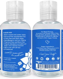 Sliquid H2O Water Based Lube Lubricant for Sex, Glycerin Free Personal Lubricant (4.2 Oz) Clear, Unscented