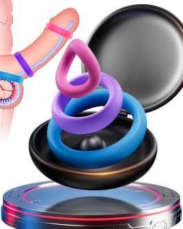 Cock Ring Male Sex Toy – Colored Penis Ring 85kg Tension Silicone Cock Ring Couples Sex Toys Kit with 3 Pcs Different Sizes for Penis Stretcher Enlarger Long Lasting, Adult Sex Toys for Men or Couples