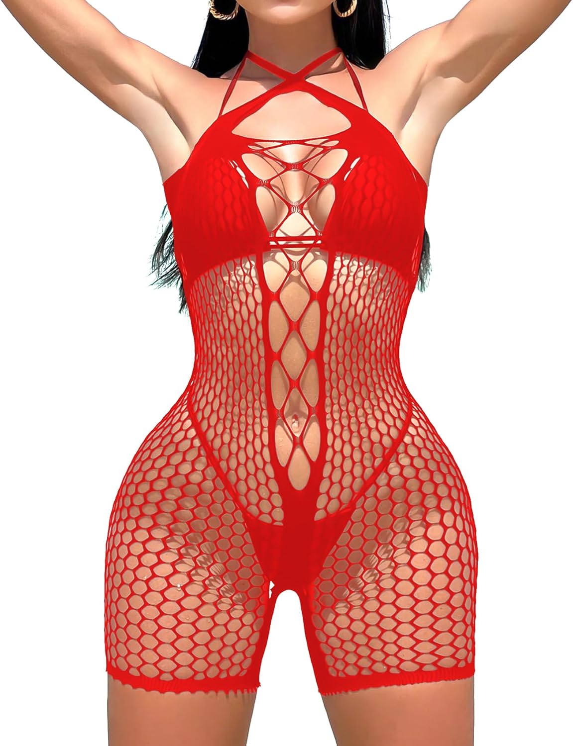 Sexy Lingerie for Women Naughty Fishnet Lingerie Set Bodysuit Outfits Erotic Sheer Mesh Teddies