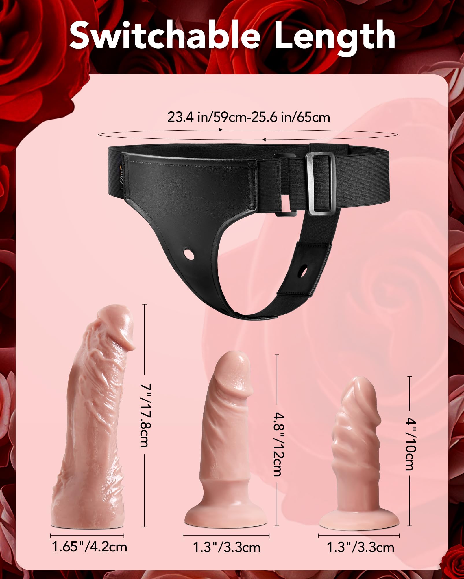 Strap on Dildo Adult Toys - UTIMI Strapon 3 Removable Realistic Silicone Dildos Consoladores Wearable Dildo Pants G-Spot Stimulator Strap on Harness for Women & Lesbian Couples Sex Toys