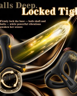 Auknut Vibrating Cock Ring Set with 6 Silicone Penis Rings – Tri-Ring Design for Harder, Longer-Lasting Erections, Clitoral Stimulator for Couples, Waterproof, Quiet & Powerful Men’s Sex Toy