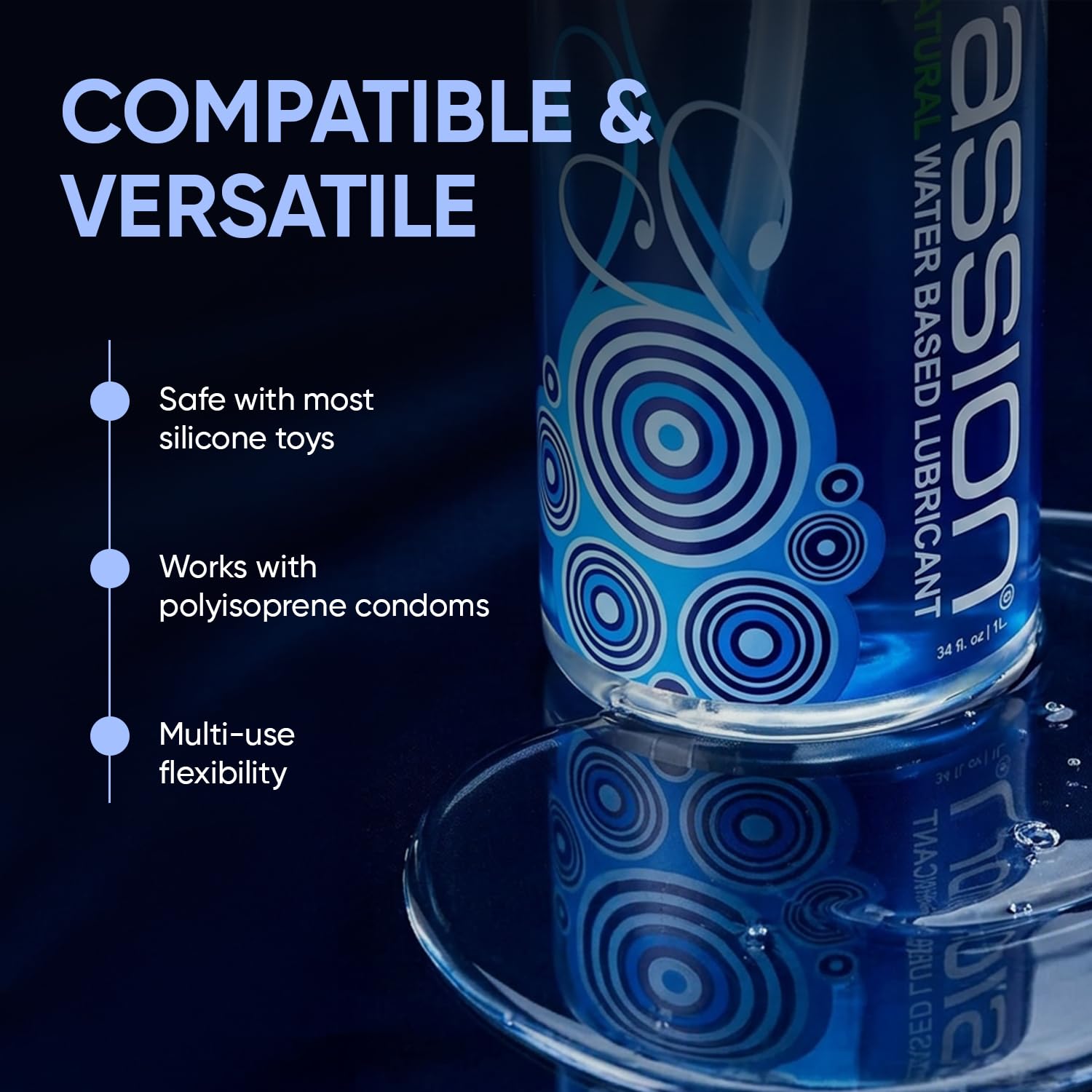 Passion Natural Water-Based Personal Lubricant, for Men & Women - 10 Fl Oz