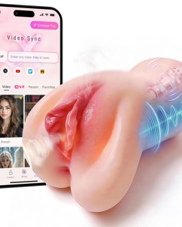 AI Sync Automatic 8 Speed Vibrating&Heated Male Masturbators Sex Toys Pocket Pussy Men masturbator Realistic Adult Toys Sex Dolls 3D Realistic Pussies Soft Buttocks with Vaginal Anal Vibration Heated