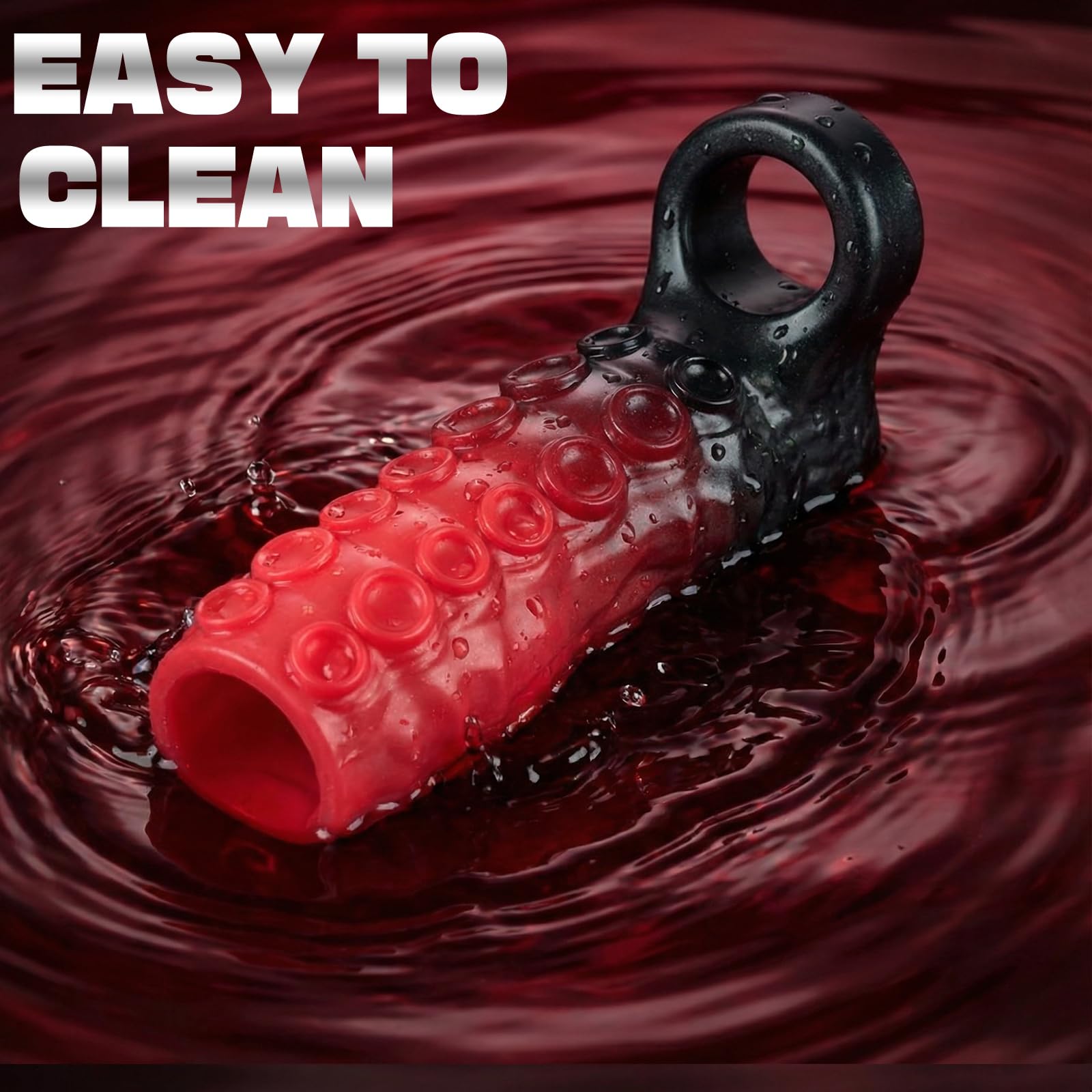 LUSTYAGE Monster Tentacle Penis Sleeve with Cock Ring, 4.7Inch Stretchy Silicone Cock Sleeve Extender, Enhance Girth & Endurance, Soft Silicone Penis Extension for Men & Couples