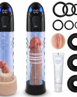 Electric Penis Pump Adult Sex Toys for Men Automatic Enlargers & Extend Pump for Men with 10 Erection Training Modes Male Masturbator Male Penis Pump Entender Pumps & Enlargers (6 Cock Rings)