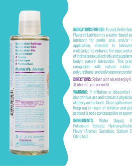 LUBELIFE Water-Based Birthday Cake Flavored Lubricant, Personal Lube for Men, Women and Couples, Made Without Added Sugar, 8 Fl Oz