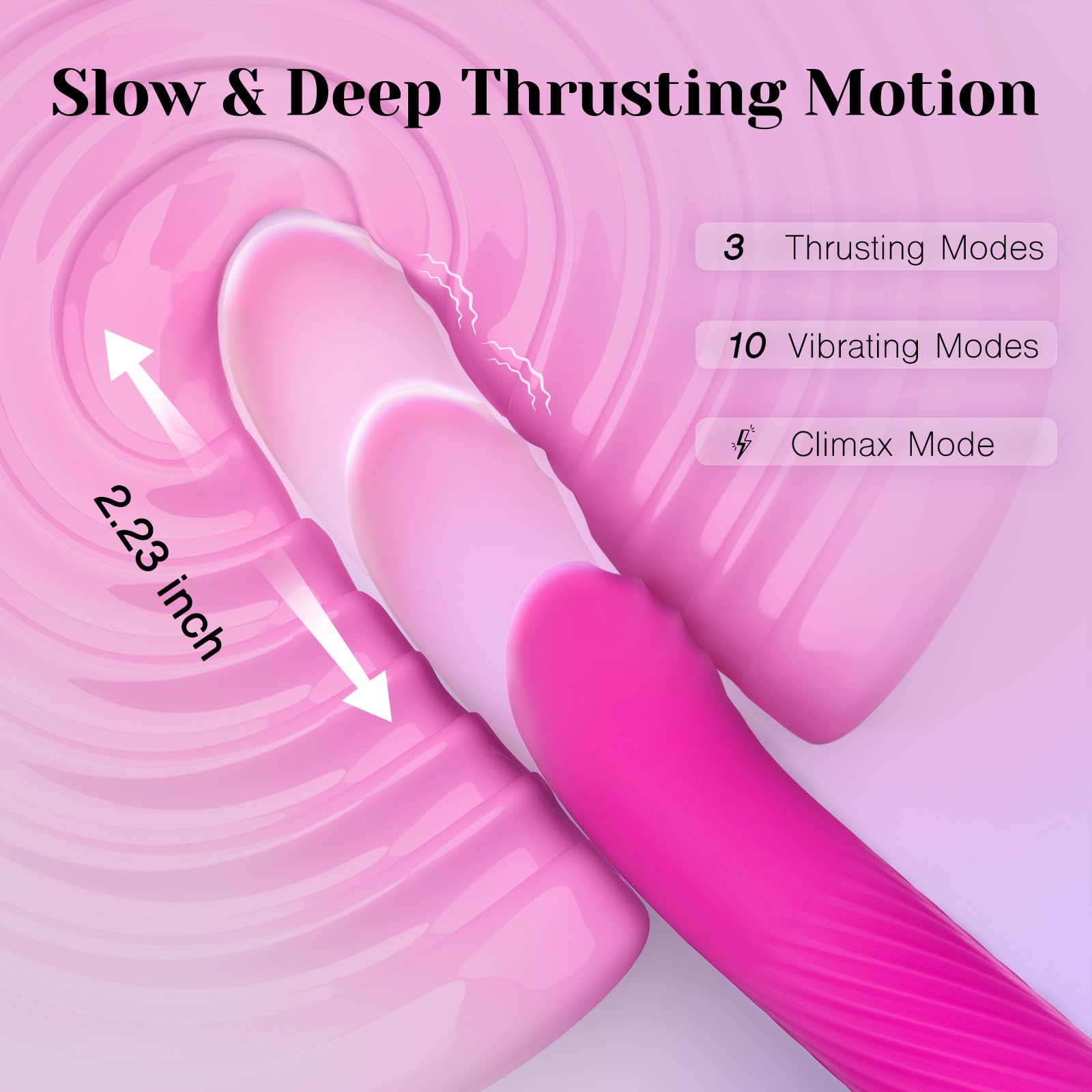 Tracy’s Dog Thrusting Dildo Sex Machine for Women, 2.36-Inch Deep Thrusts Vibrator Sex Toy with 3 Speeds & 10 Vibration Modes, Remote Control Adult Toy, Dual-Layer Silicone, Heating Function(Lento)